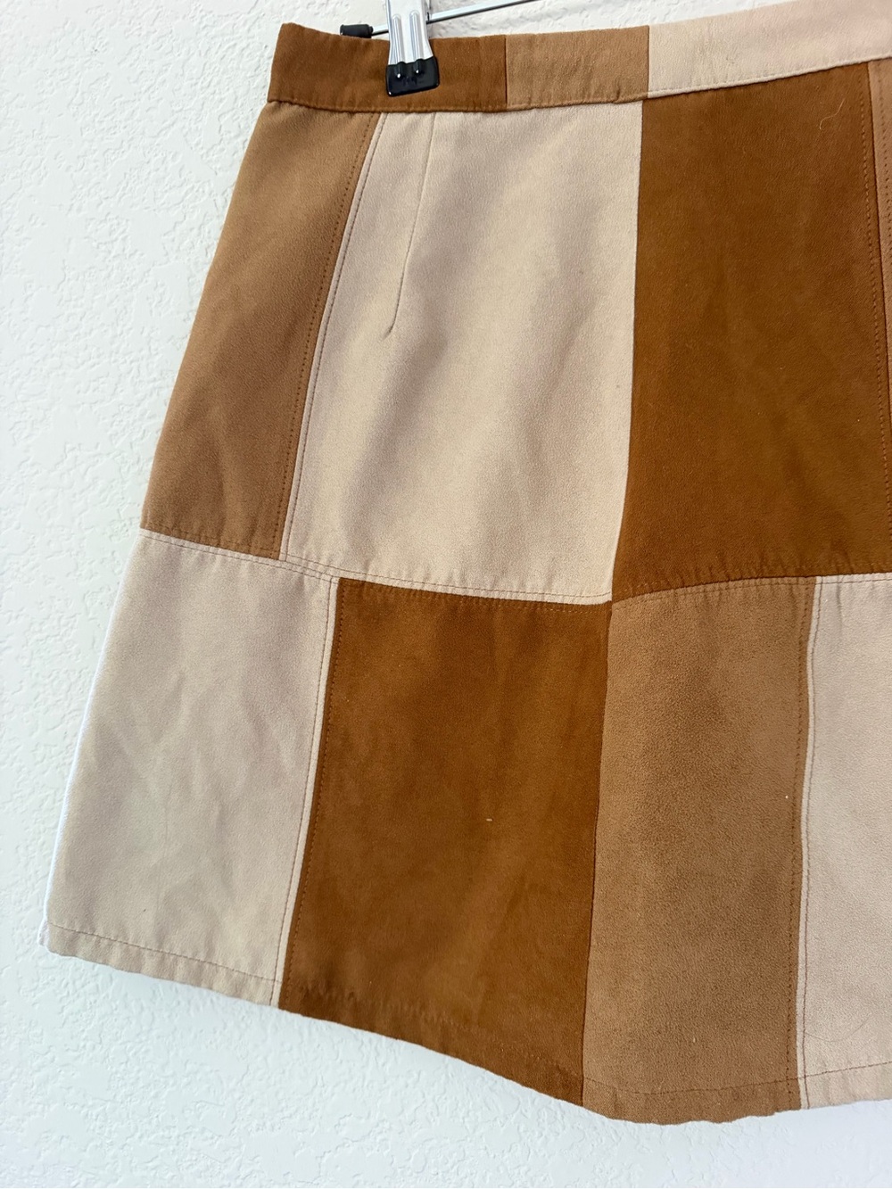 Hollister Patchwork Mini Skirt - Brown & Cream Suede - Picture 9 of 9